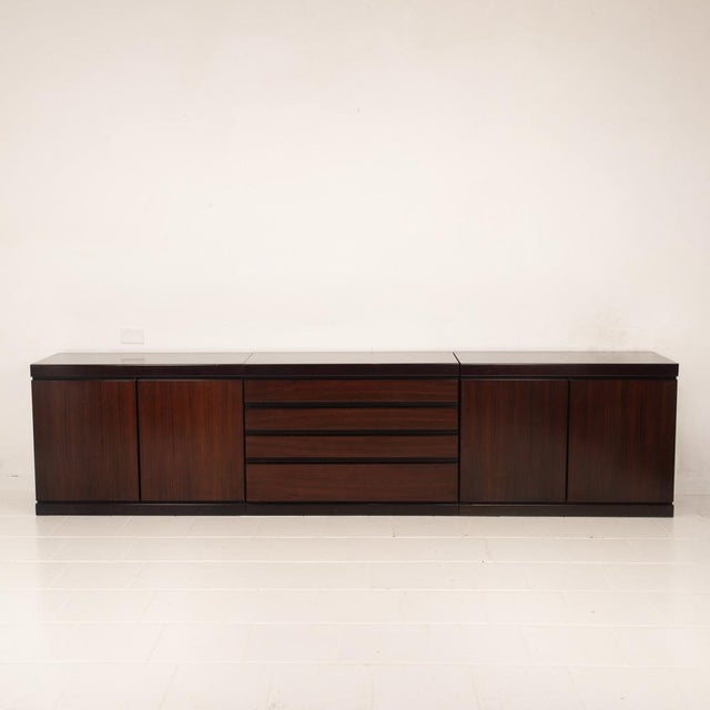 Important modular sideboard model s11 designed by angelo mangiarotti for la sorgente dei mobili, produced in italy during...
