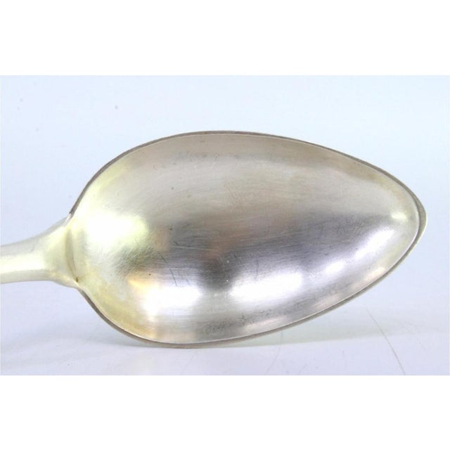 Silver Silver Rice and Serving Spoon with Grooves Handle For Sale - Image 8 of 9