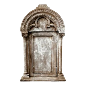Antique Early Gothic Architectural Religious Tabernacle Door