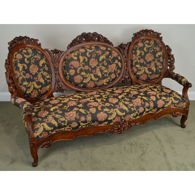 Rococo Revival Fine Carved Rosewood Sofa | Chairish