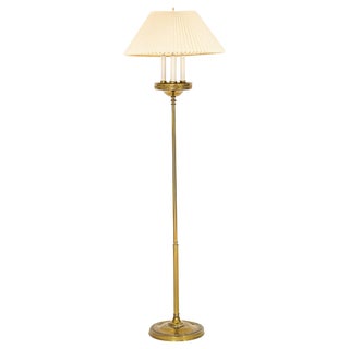 Pierced Brass Bouillotte Floor Lamp For Sale