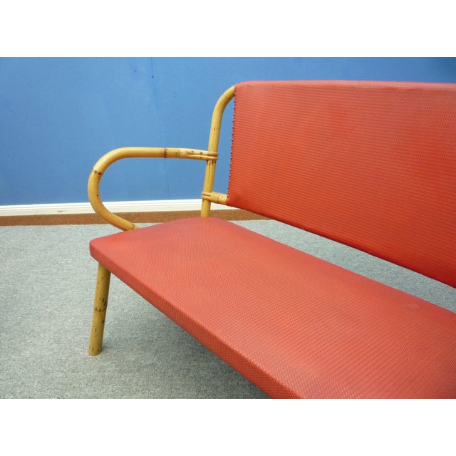 Wood Bamboo Living Room Set, 1950s, Set of 4 For Sale - Image 7 of 18