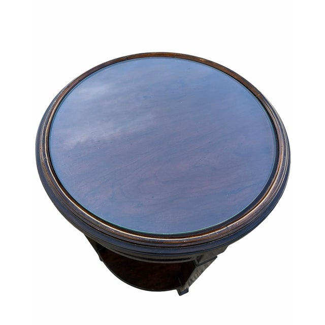 Baker Furniture Company Vintage Baker Furniture Round Tables Plant Stand Italian Neo Classic Walnut - A Pair For Sale - Image 4 of 6