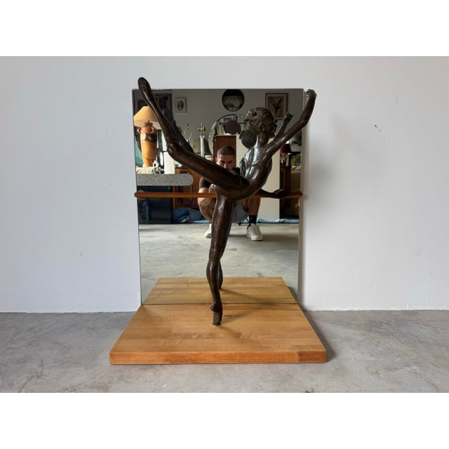 1973 Priscilla and Phyllis Buxton Bronze Ballet Ballerina Sculpture With Mirror & Barre For Sale - Image 4 of 12