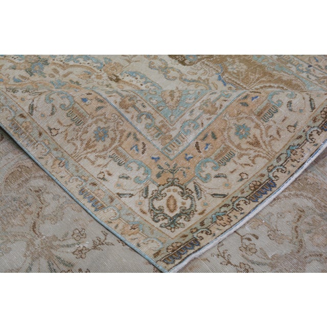 1910s Antique Persian Tabriz Hand Knotted Wool Rug, 6'6''x9'3'' For Sale - Image 5 of 5