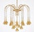 Glass Vintage Gold Rain Chandelier with Crystals and Handmade Murano Glass Flowers, Italy, 1966 For Sale - Image 7 of 18