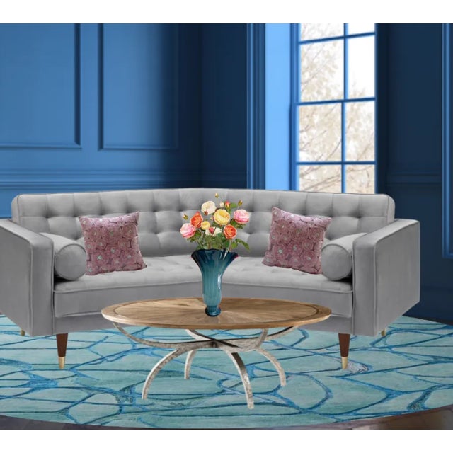 Dale Chihuly Art Glass Bluish Teal Handkerchief Vase For Sale - Image 4 of 12