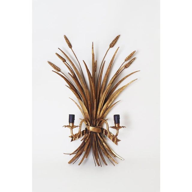 Large Hollywood Regency Gold-Leaf Wall Light attributed to Hans Kögl, 1960s For Sale - Image 12 of 16
