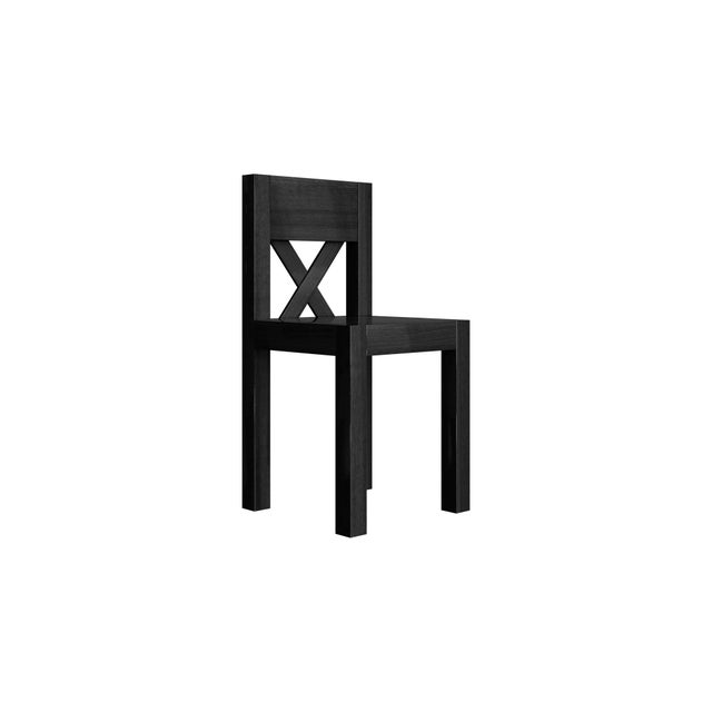 The Sado Chair is a unique dining chair that fuses classic craftsmanship and contemporary design. Its dark wood backrest...