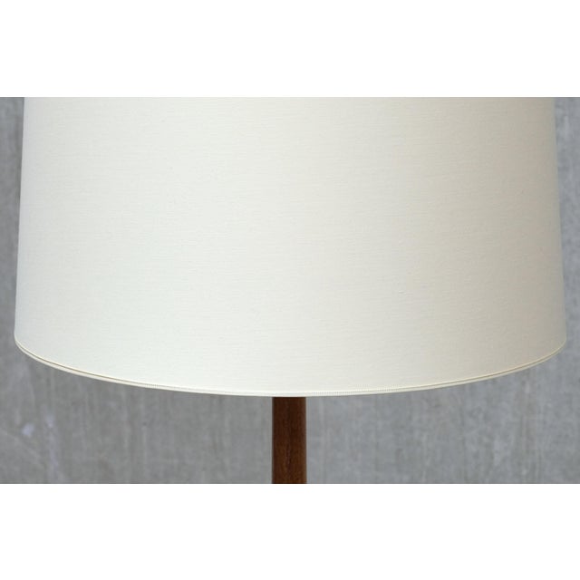 Metal Mid-Century Modern Teak and Brass Tripod Floor Lamp from Nybro Armatur Fabrik, Sweden, 1960s For Sale - Image 7 of 9