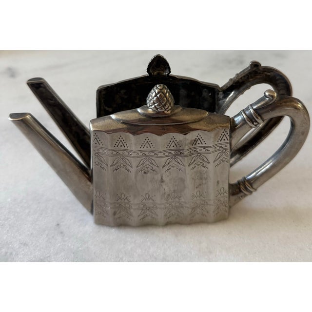 1990s Vintage Silver Plate Teapot Napkin Holder by Godinger For Sale - Image 5 of 10