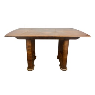 Vintage Art Deco Burr Walnut Dining Table, 1930s For Sale