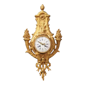 Antique French Louis XVI Style Gilt Bronze Wall Clock, 19th Century