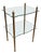 Brass side table with 2 glass shelves French work, Maison Jansen Circa 1940 For Sale