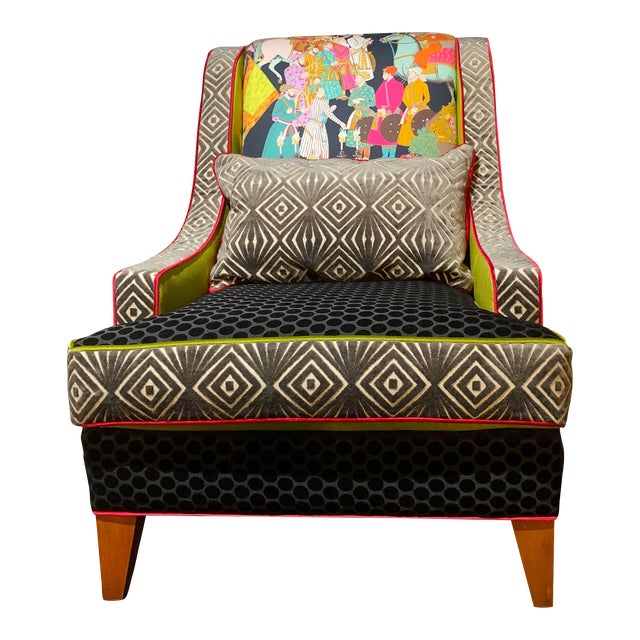 Monica Cortright Designer Accent Chair. Manuel Canovas Textiles Chairish