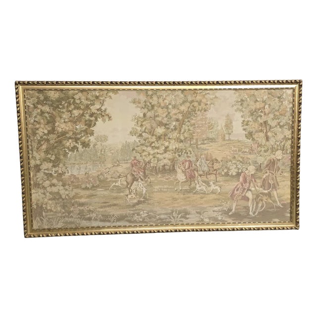 French Framed Tapestry, 1920s For Sale