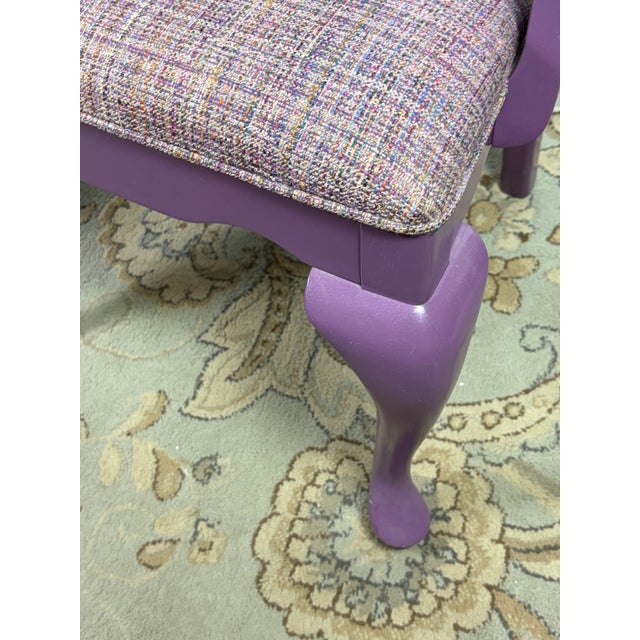 Purple Hollywood Regency Custom Lilac Lacquered Queen Anne Dining Chairs - Set of 8 For Sale - Image 8 of 8