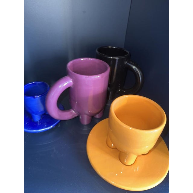 Early 21st Century Uuuuccio Cappuccino Cup and Saucer Mango by Burgio. For Sale - Image 5 of 6