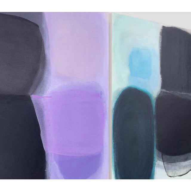 Lagoon (Wallflower Series) Turquoise Color Field Abstract Painting For Sale In Austin - Image 6 of 7