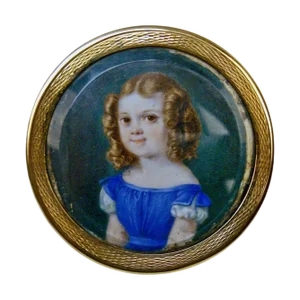 Biedermeier Gilt 750 Box with Portrait of Little Girl, Vienna, 1828