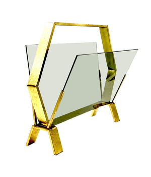 Italian Modern Magazine Rack in Brass, 1970