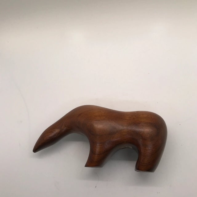 Mid-Century Modern Mid 20th Century Arne Tjomsland-Style Wooden BearAnteater Sculpture For Sale - Image 3 of 6