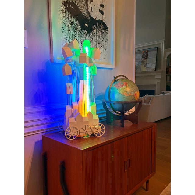 Signed Joe Hemes "Flowering City" Architectural Light Sculpture, 2017, Unique Contemporary Artwork For Sale - Image 4 of 14