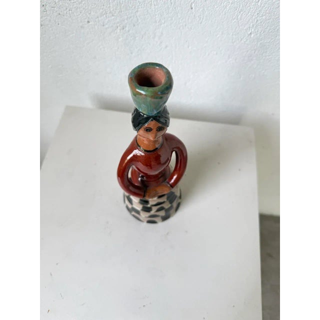 Ceramic Ceramic Female Candleholder for Women from Soufflenheim, 1920s-1930s For Sale - Image 7 of 17