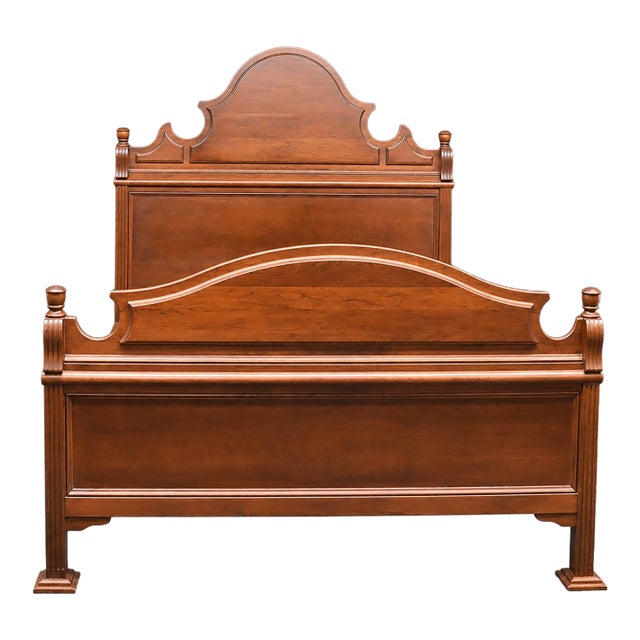 Dutch Designs Cherry Wood King Bed, Traditional Federal Style Bed Frame For Sale