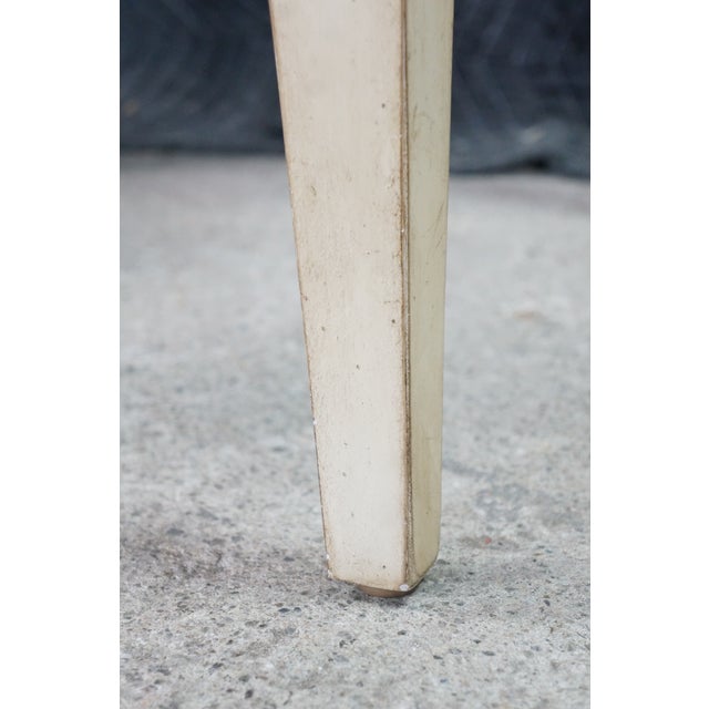 Late 20th Century Hollywood Regency Style Cream Painted Square Bunching Table 22" For Sale - Image 6 of 17