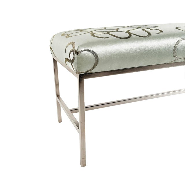 Contemporary Mint Velvet Designers Guild Metal Bench For Sale - Image 3 of 5