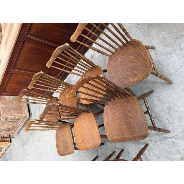 1960s Bistro Chairs in Wood, Set of 10 For Sale - Image 5 of 13