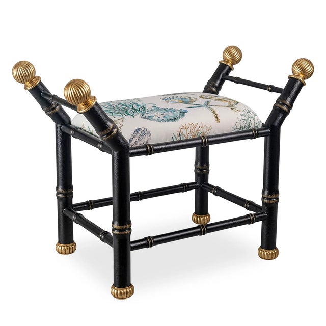 Metal Boca Black Ocean Bamboo Bench For Sale - Image 7 of 7