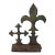 Large Antique American Cast Iron Architectural Fleur De Lis Fence Pediment Fragment For Sale