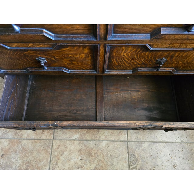 Antique English Dresser Solid Oak, Jacobean Style, 1700s For Sale - Image 13 of 16