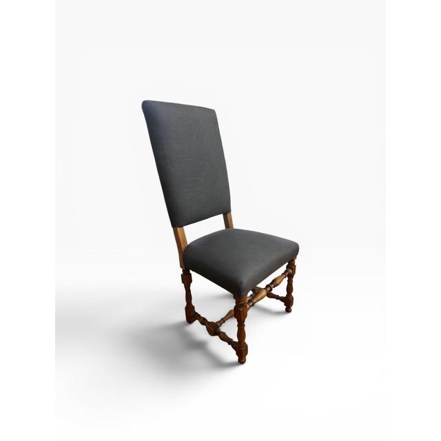 Set of 6 Newly Reupholstered Restoration Hardware 1890 English Baroque Dining Chairs For Sale In Boston - Image 6 of 11