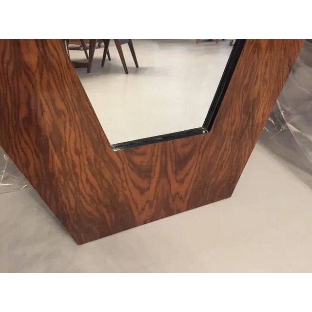 A French Art Deco walnut standing mirror.