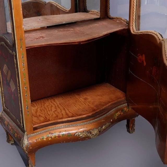 Brown French Louis XIV Style Vernis Martin Decorated Vitrine With Ormolu C1890 For Sale - Image 8 of 18