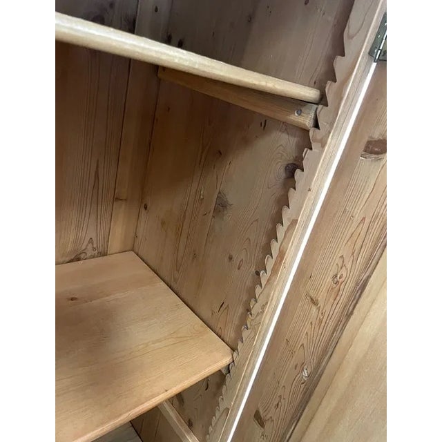 Late 19th Century Antique French Pine Two Door Armoire Drawer to Base For Sale - Image 5 of 11