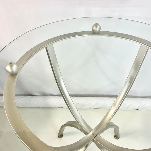 Late 20th C. Contemporary Modern Aluminum Barstool-Height Dining Table For Sale - Image 11 of 14