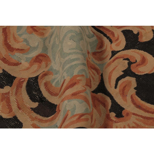 Beige Antique French Aubusson Rug, Monumental Medallion in Terra-Cotta and Black - Rug & Kilim For Sale - Image 8 of 9