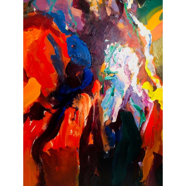 Textile 1970s Vintage Javier Cabada Monumental Painting For Sale - Image 7 of 10