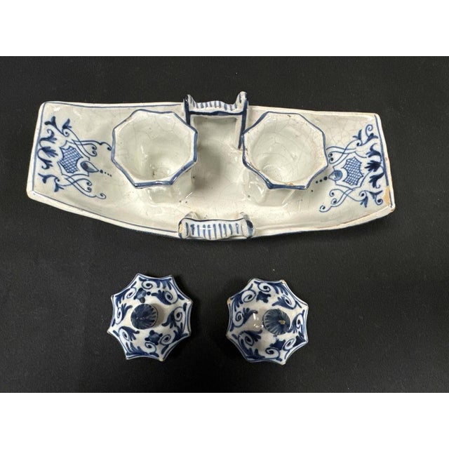 Earthenware Inkwell by Faïenceries de Rouen For Sale - Image 3 of 7