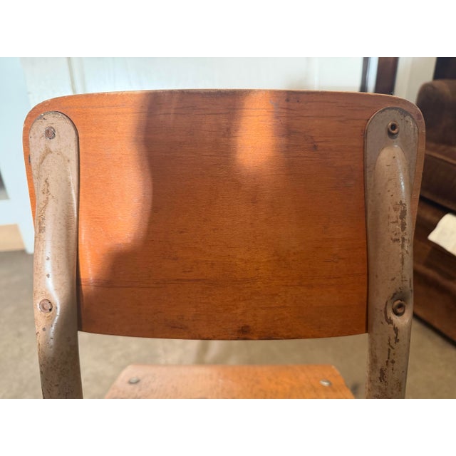 Brown Mid 20th Century Irwin School Chair For Sale - Image 8 of 11