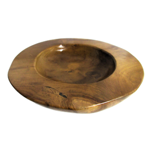 Vintage Natural Teak Root Wood Hand Carved + Turned 12"