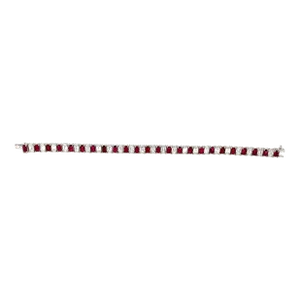 17.29 Ct Gia Certified Ruby & Emerald Cut Diamond Bracelet