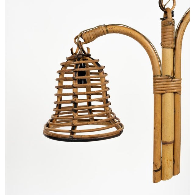 Mid-Century Modern Bamboo and Rattan Hanging Light, 1960s For Sale - Image 6 of 13