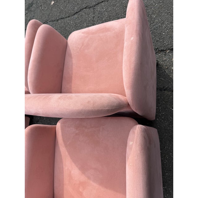 Animal Skin 1980 Pink Mauve Suedes Chiclets Style Dining Chairs - A Set of 8 For Sale - Image 7 of 9