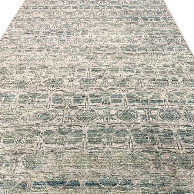 Handwoven Modern Ikat Area Rug 9’3″ X 11’10” For Sale In Dallas - Image 6 of 12