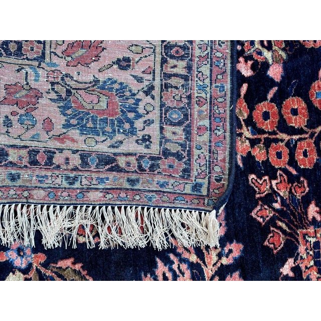 American Sarough rug in top condition, no longer produced for at least 90 years, dark blue interior motif, very rare for...